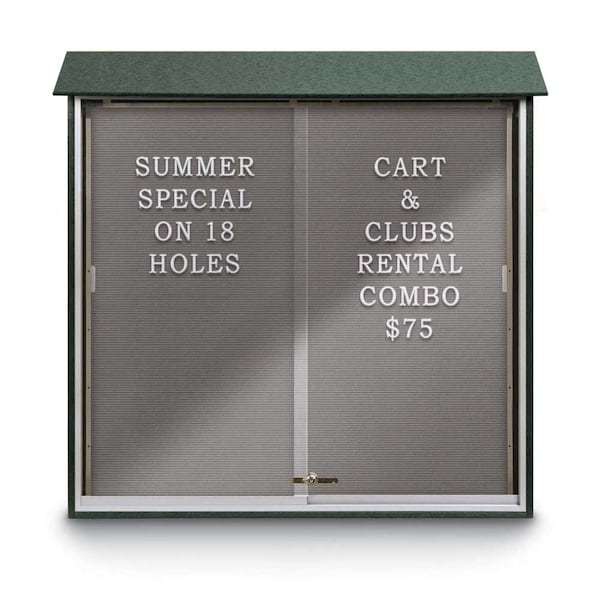 United Visual Products Outdoor Enclosed Combo Board, 72"x36", Bronze Frame/White Porc & Forbo UVCB7236ODBZ-WHTPORC-FORBO - main